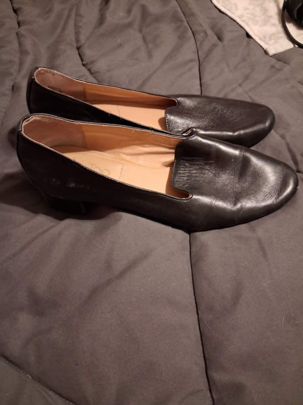 Gwen Black Me Too Loafers Shoes Size 8 Leather